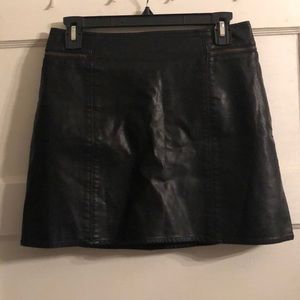 Black leather skirt